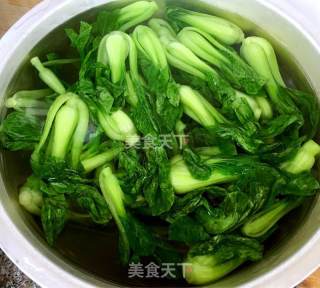 香菇扒菜胆的做法步骤：7