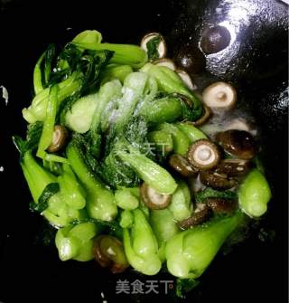 香菇扒菜胆的做法步骤：13