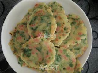 青菜火腿煎饼的做法步骤：8