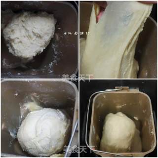 双色抹茶蜜豆面包的做法步骤：1