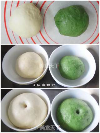 双色抹茶蜜豆面包的做法步骤：3