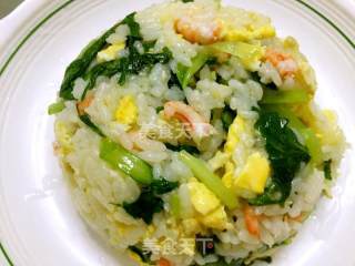 虾仁青菜蛋炒饭的做法步骤：9