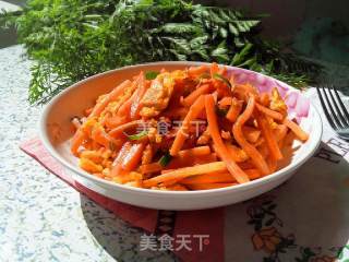 胡萝卜炒蛋的做法步骤：3