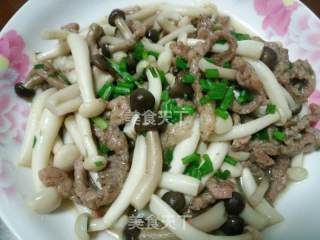 双菇炒肉丝的做法步骤：6