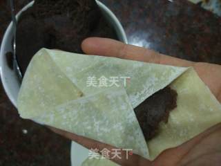 煎豆沙馄饨的做法步骤：3