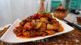 五花肉酱炒土豆片的做法步骤：16