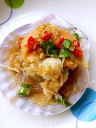 蒜蓉粉丝蒸扇贝的做法步骤：8