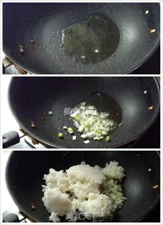 榄菜肉末四季豆炒饭的做法步骤：6