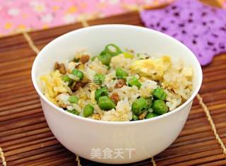 榄菜肉末四季豆炒饭的做法步骤：8