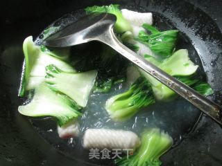 青菜淡贝丸煮粉丝的做法步骤：7