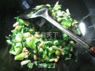 黄豆炒手捏菜的做法步骤：7