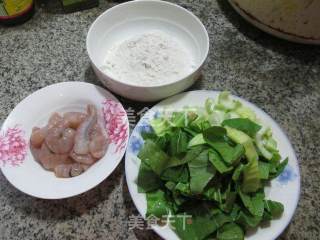 虾仁青菜面疙瘩的做法步骤：1