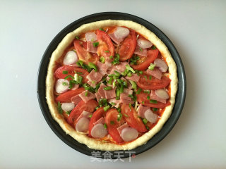 小洋葱培根披萨的做法步骤：9
