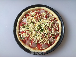 小洋葱培根披萨的做法步骤：10