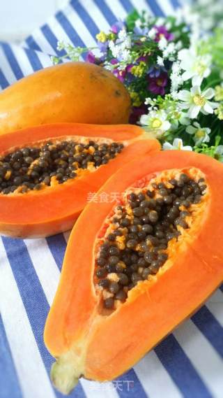 抹茶牛奶木瓜冻的做法步骤：1