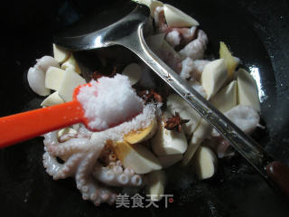 茭白烧章鱼的做法步骤：7