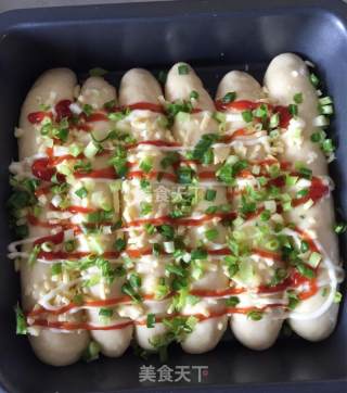 肉松香葱芝士排包的做法步骤：16