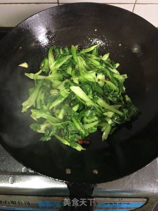 炝炒油菜的做法步骤：6