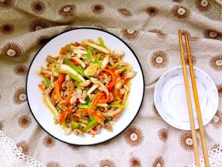 尖椒白玉菇炒肉的做法步骤：14