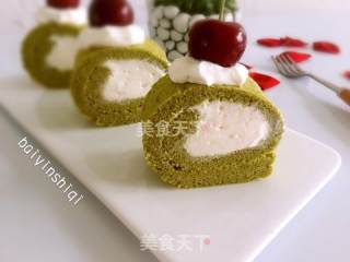 海绵抹茶蛋糕卷的做法步骤：11