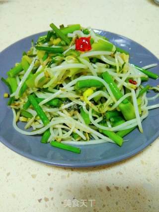 香芹搭豆芽的做法步骤：11