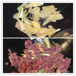 姜葱炒牛肉的做法步骤：2
