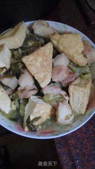 肚肉豆干咸菜煲的做法步骤：8