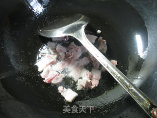 香菇咸肉炒山药的做法步骤：3