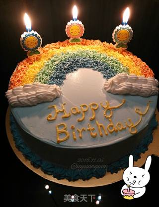 彩虹生日蛋糕的做法步骤：16