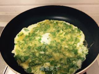 青菜鸡蛋饼|今天终于把那颗青菜吃啰的做法步骤：4