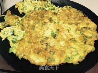 青菜鸡蛋饼|今天终于把那颗青菜吃啰的做法步骤：5