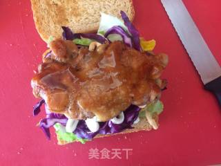 全麦照烧鸡腿三文治的做法步骤：15