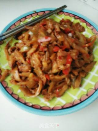 五花肉炒榨菜丝的做法步骤：7