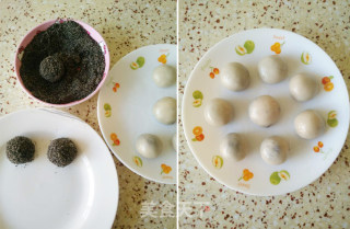 蓝莓馅黑芝麻糯米球的做法步骤：8