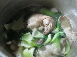 平菇青菜鸡腿汤的做法步骤：8