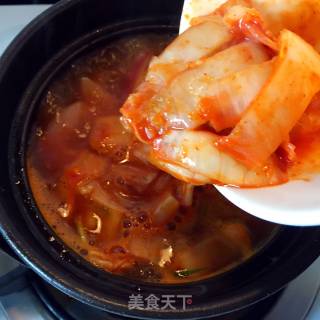 泡菜豆腐锅的做法步骤：5