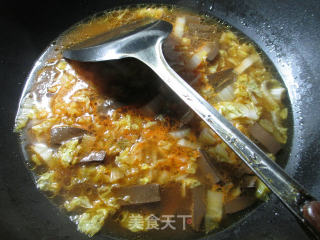 辣味鸭血白菜羹的做法步骤：7