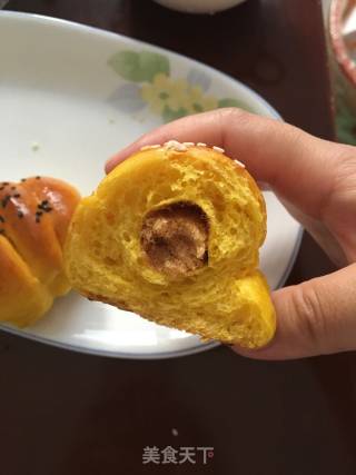 南瓜肉松卷和南瓜豆沙卷的做法步骤：24
