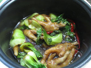 青菜焖鸡爪的做法步骤：10