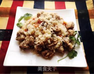 香菇排骨蒸饭的做法步骤：5