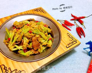 干锅有机花菜的做法步骤：11