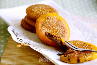 南瓜芝麻饼的做法步骤：10