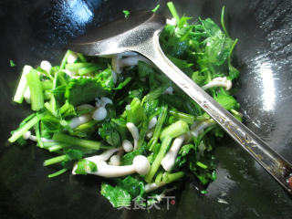 白玉菇炒芹菜的做法步骤：4