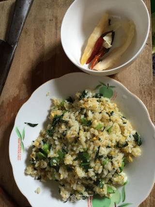 青菜蛋炒饭的做法步骤：7