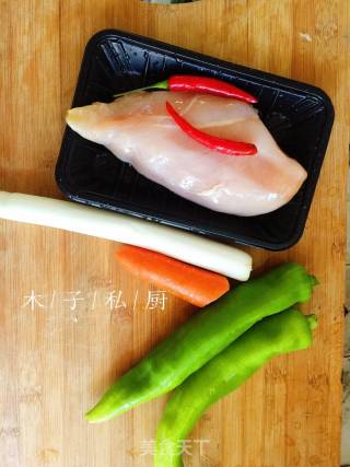 双丝鸡肉(可作为减肥餐)的做法步骤：1