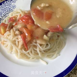西红柿奶炖拌面的做法步骤：9