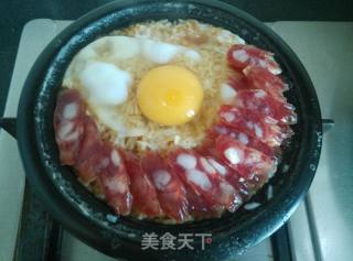 广味腊肠煲仔饭的做法步骤：7