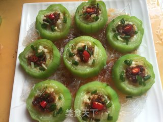 XO酱粉丝蒸丝瓜的做法步骤：9