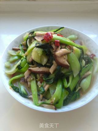 简体版香菇烧油菜的做法步骤：6