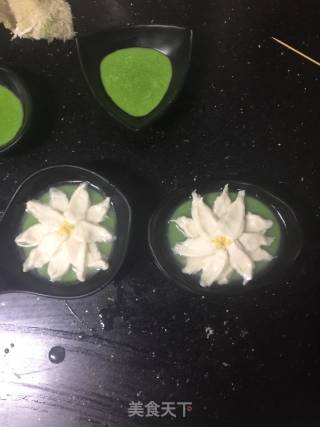 【出水芙蓉】鱼茸蛋羹的做法步骤：15